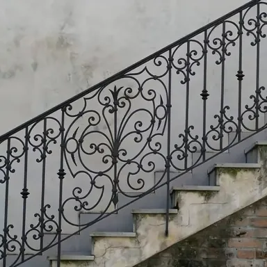 Rampe fer forgé Nevers, panneau de rinceaux